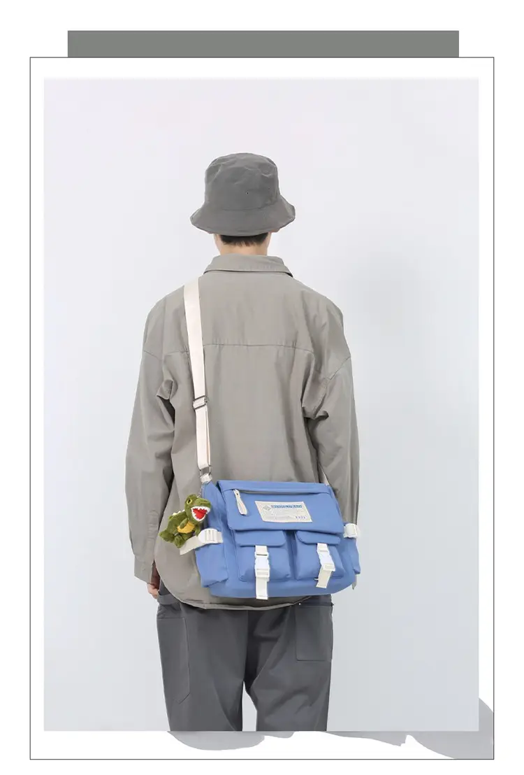 Blue Japanese-Style Student Crossbody Bag Large Capacity — feature 5