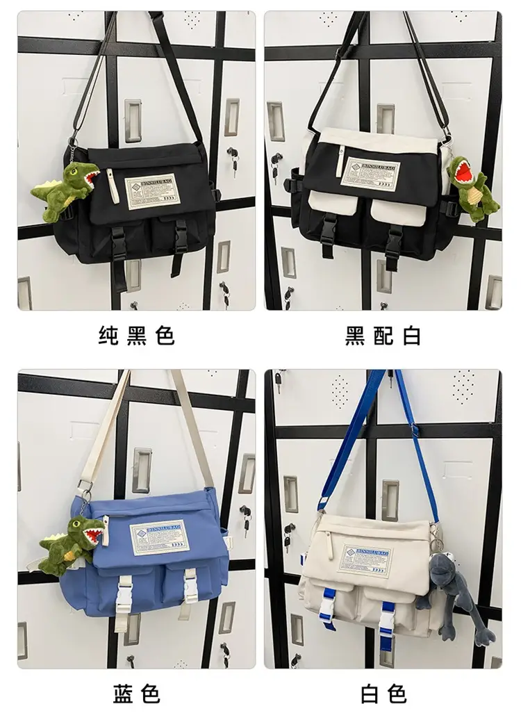 Blue Japanese-Style Student Crossbody Bag Large Capacity — feature 7
