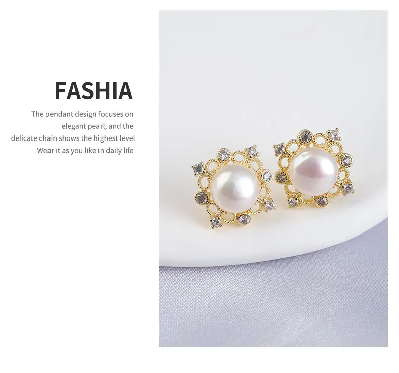 2025 Pearl Necklace Earrings Pendant Set Gold Plated — feature 6