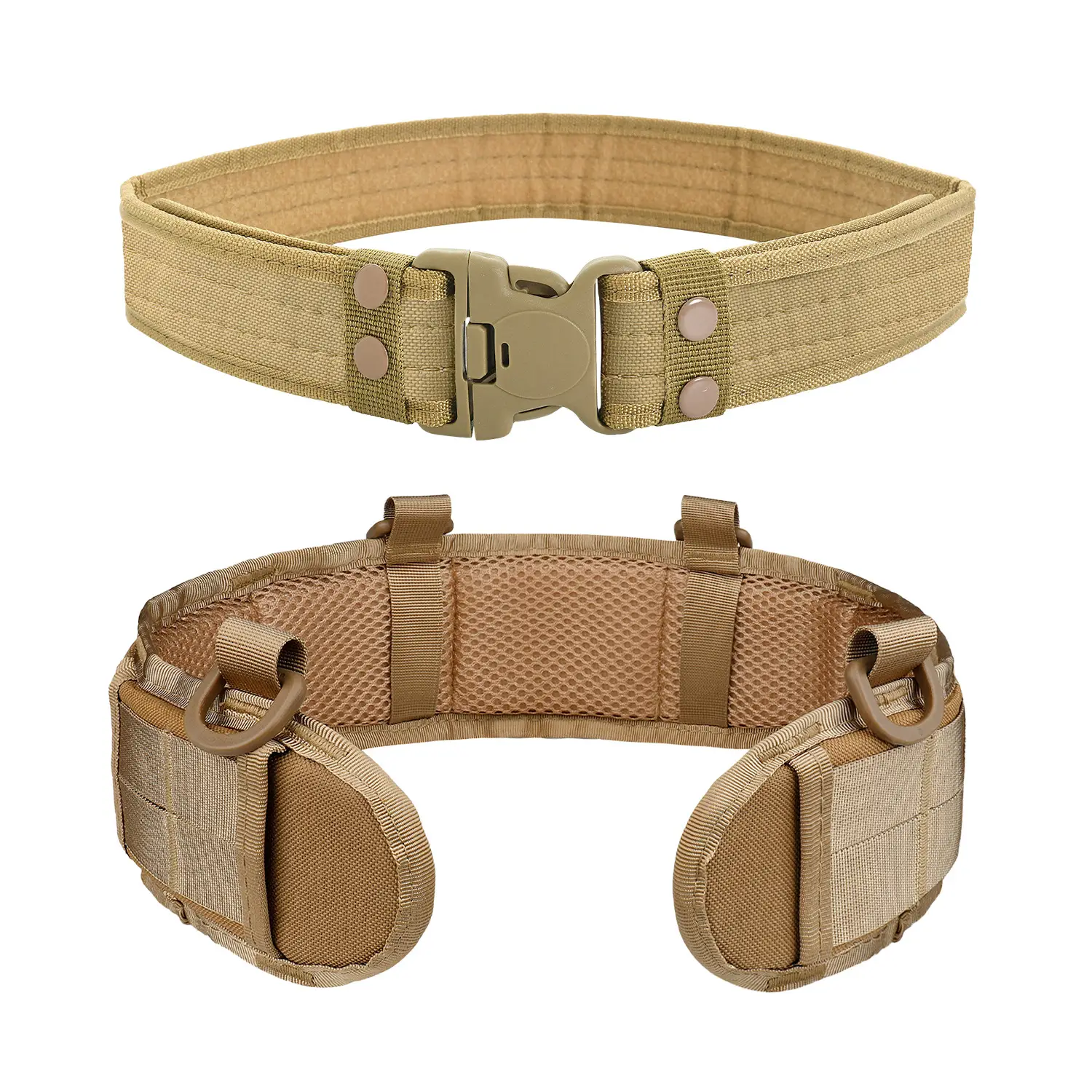 Tactical Girdle Belt with Pocket & Headband Set Tan - Image 2