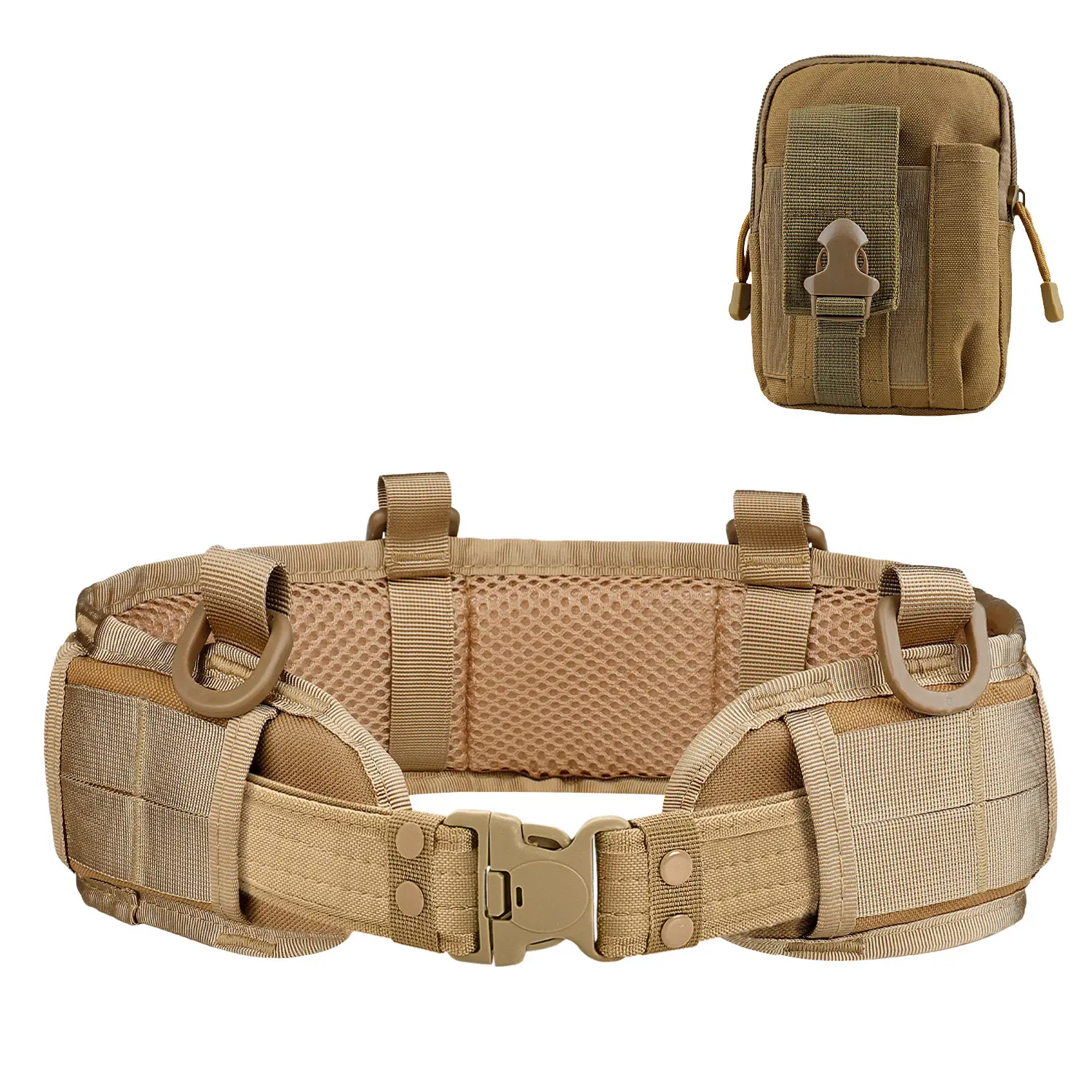 Tactical Girdle Belt with Pocket & Headband Set Tan - Image 13
