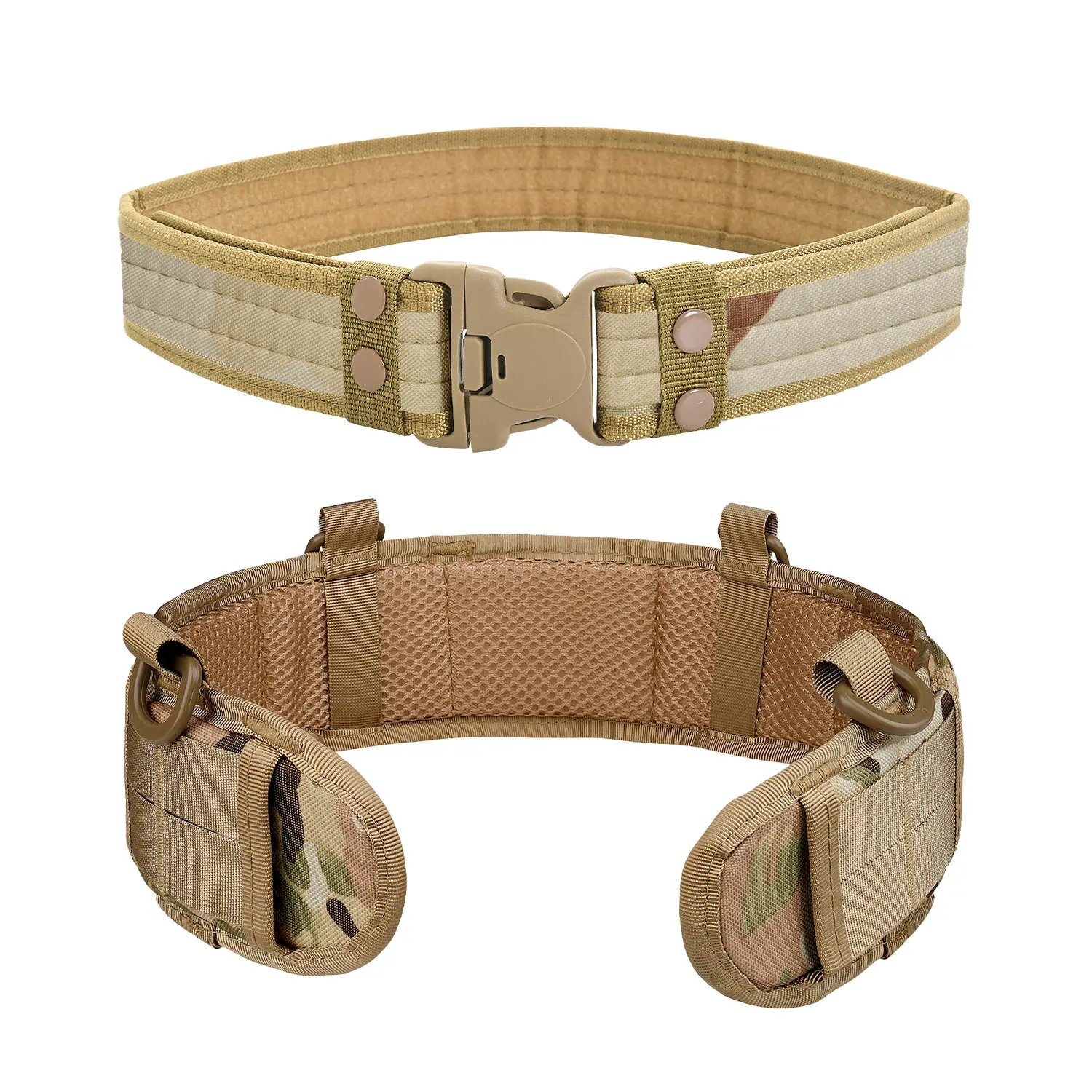 Tactical Girdle Belt with Pocket & Headband Set Tan - Image 5