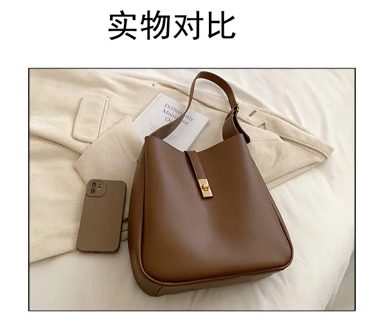 Women Large Capacity Shoulder Bag Tan 2023 — feature 7