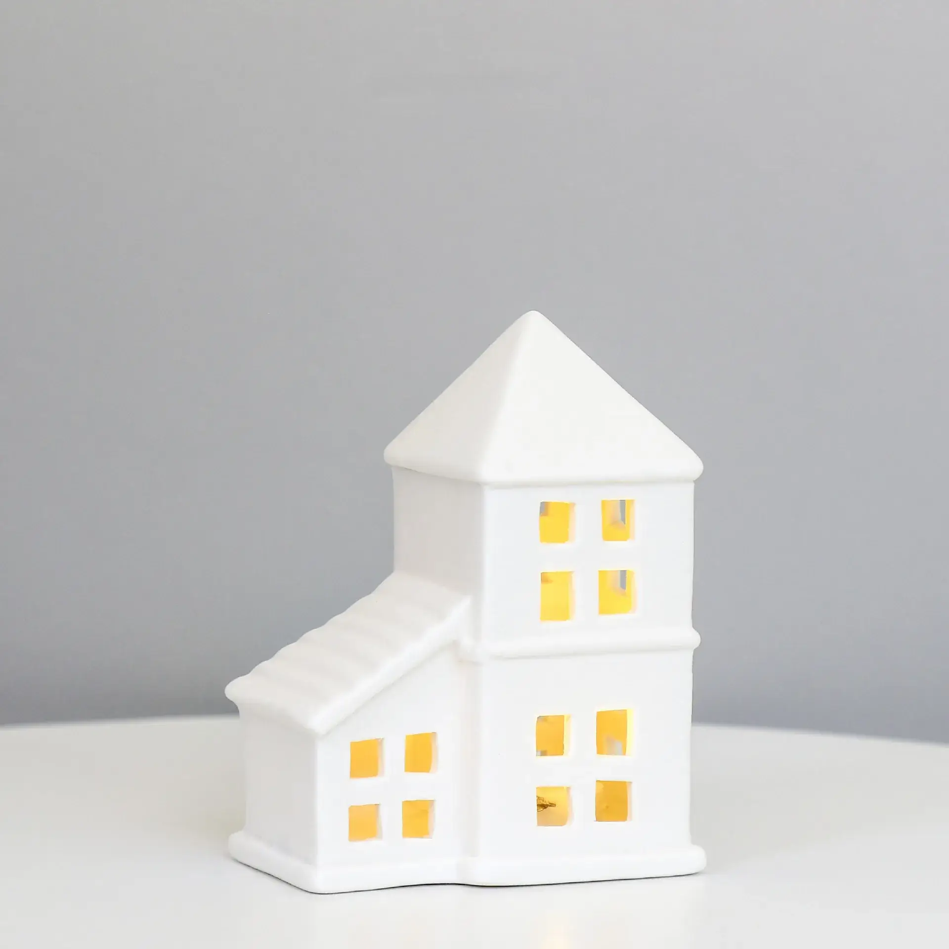 White Ceramic Led House Night Light Decor - Image 21
