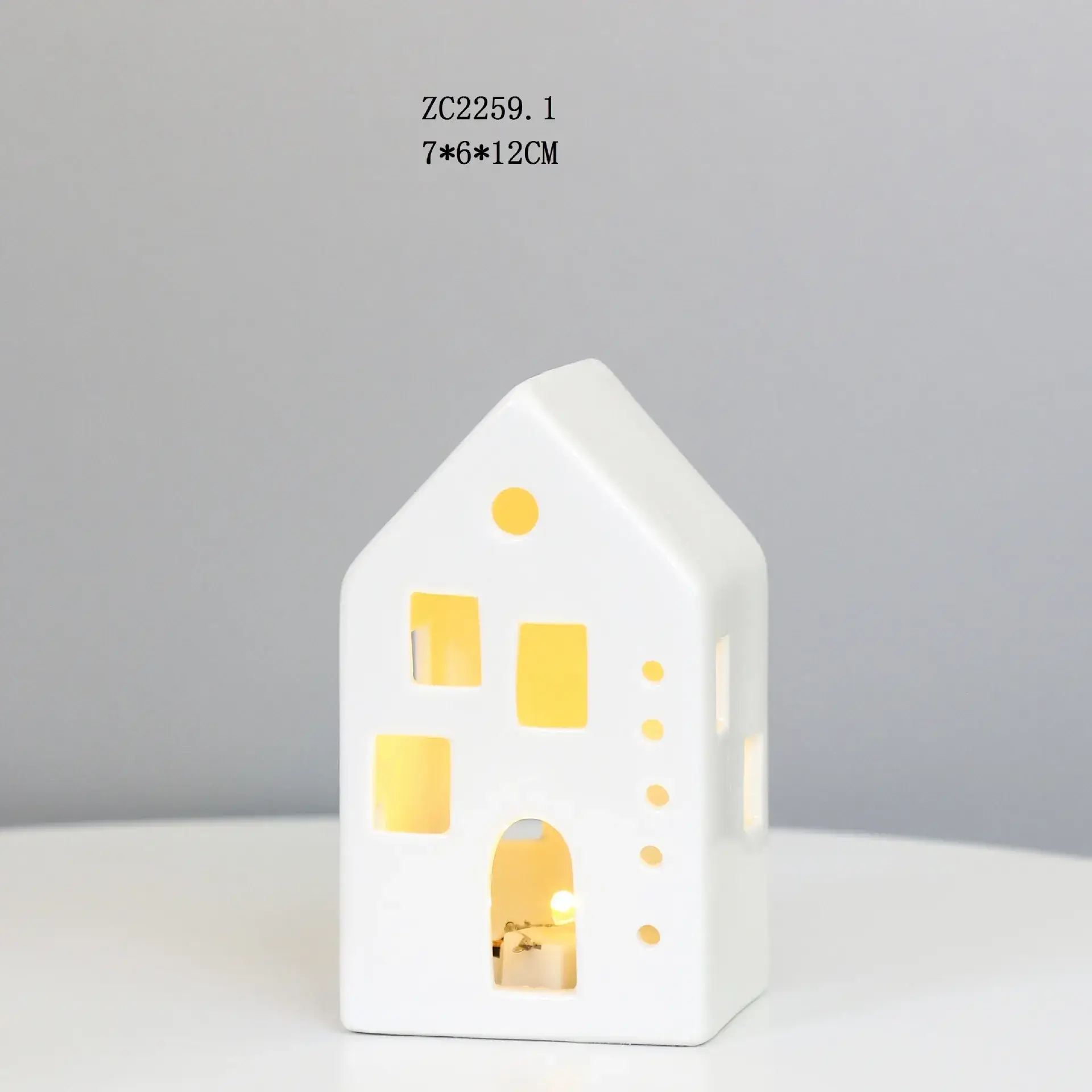 White Ceramic Led House Night Light Decor — feature 11