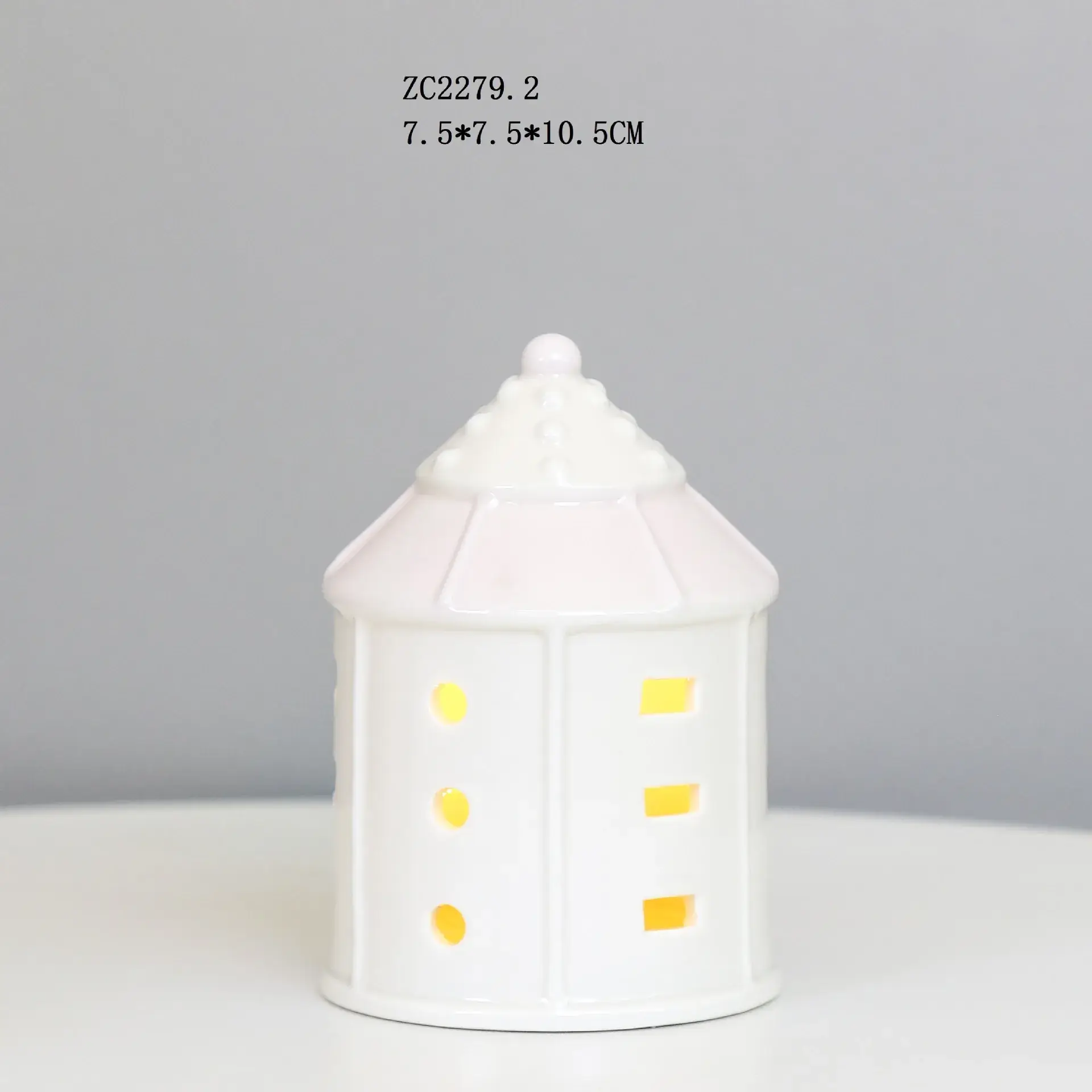 White Ceramic Led House Night Light Decor — feature 19