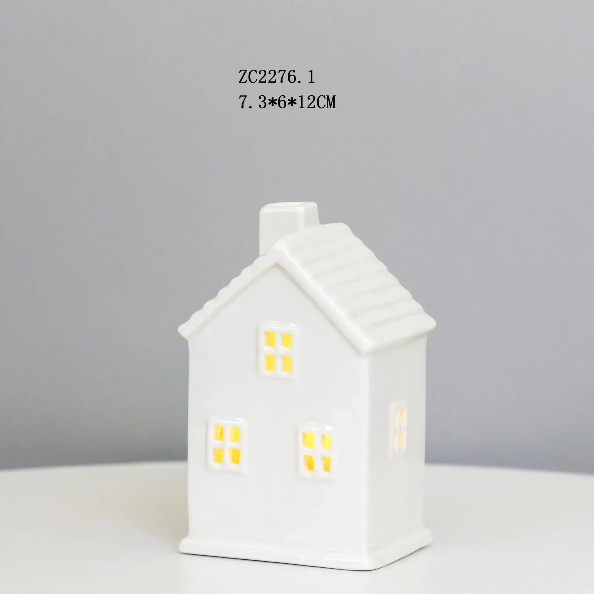 White Ceramic Led House Night Light Decor - Image 12