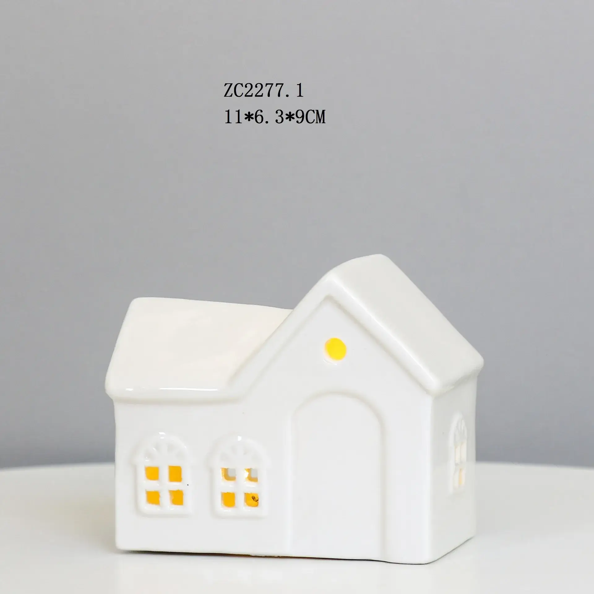 White Ceramic Led House Night Light Decor - Image 13