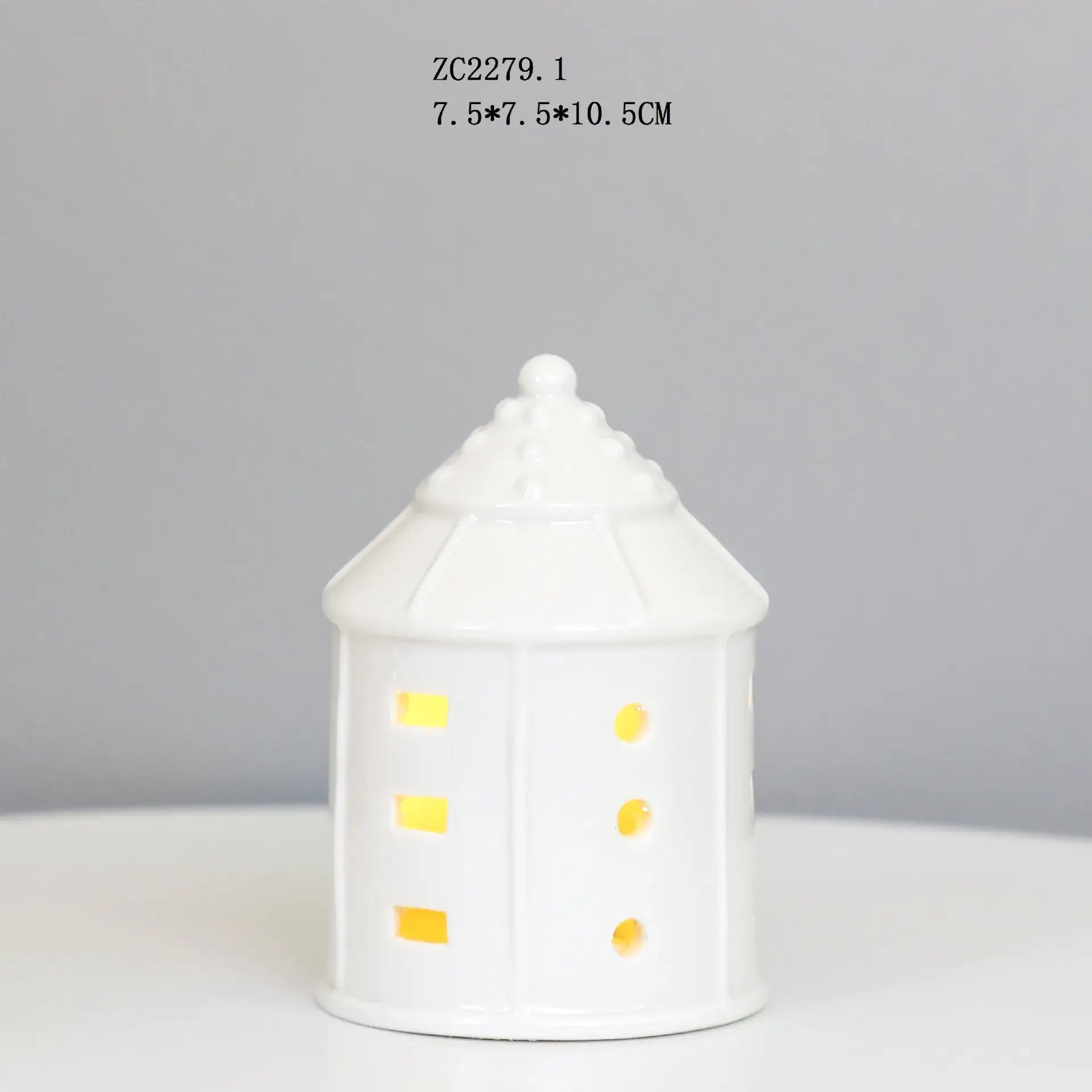 White Ceramic Led House Night Light Decor - Image 15