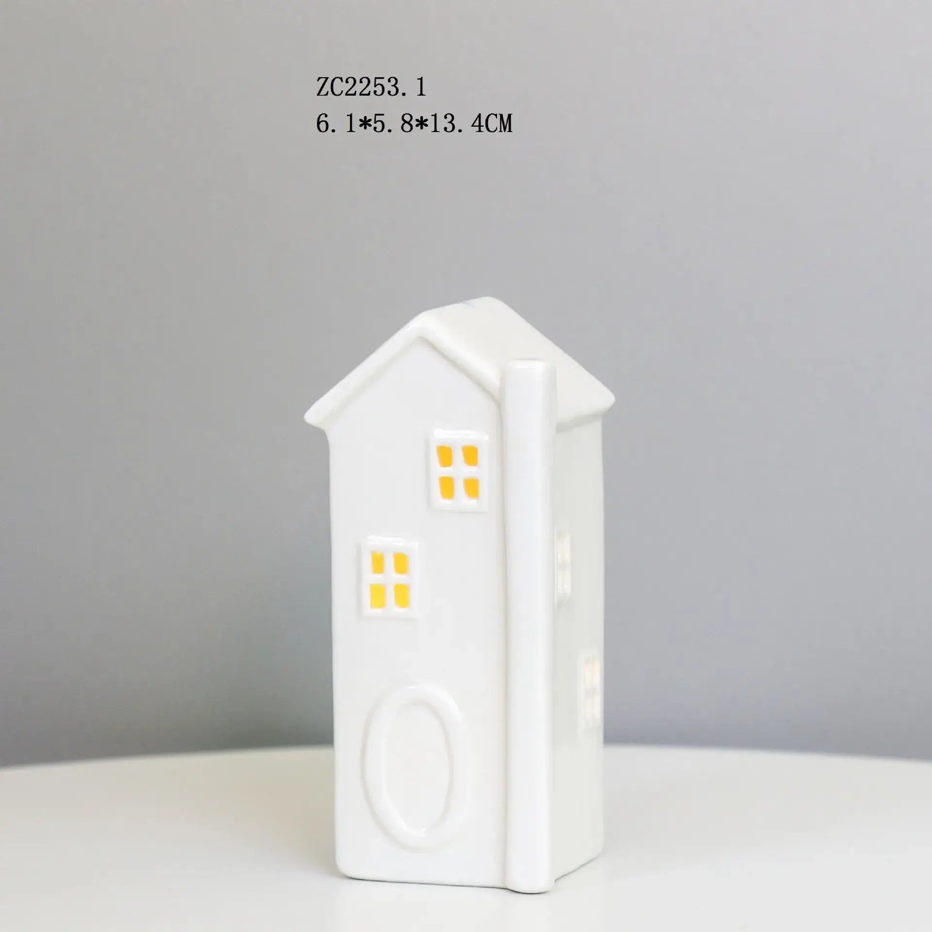 White Ceramic Led House Night Light Decor - Image 3