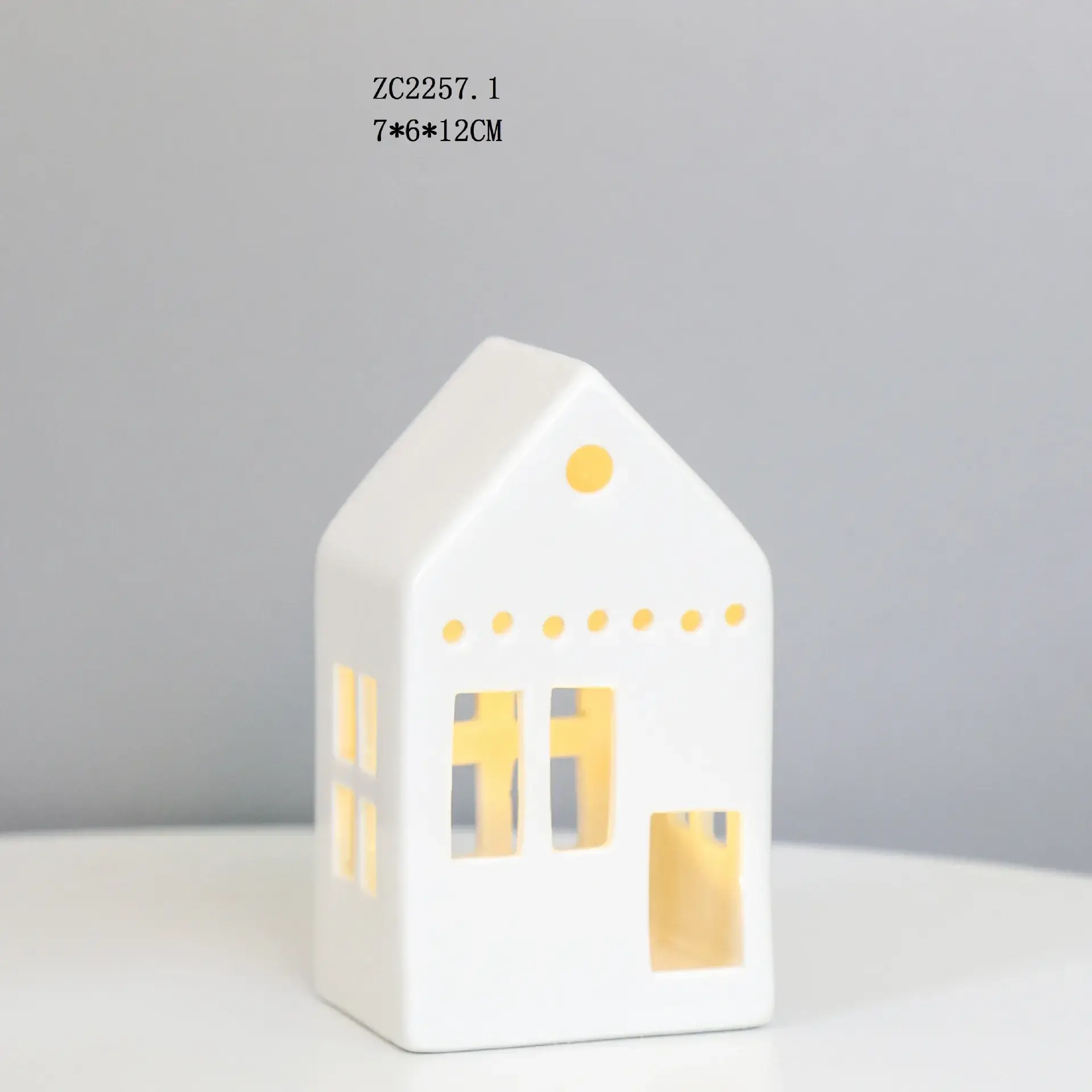 White Ceramic Led House Night Light Decor - Image 7