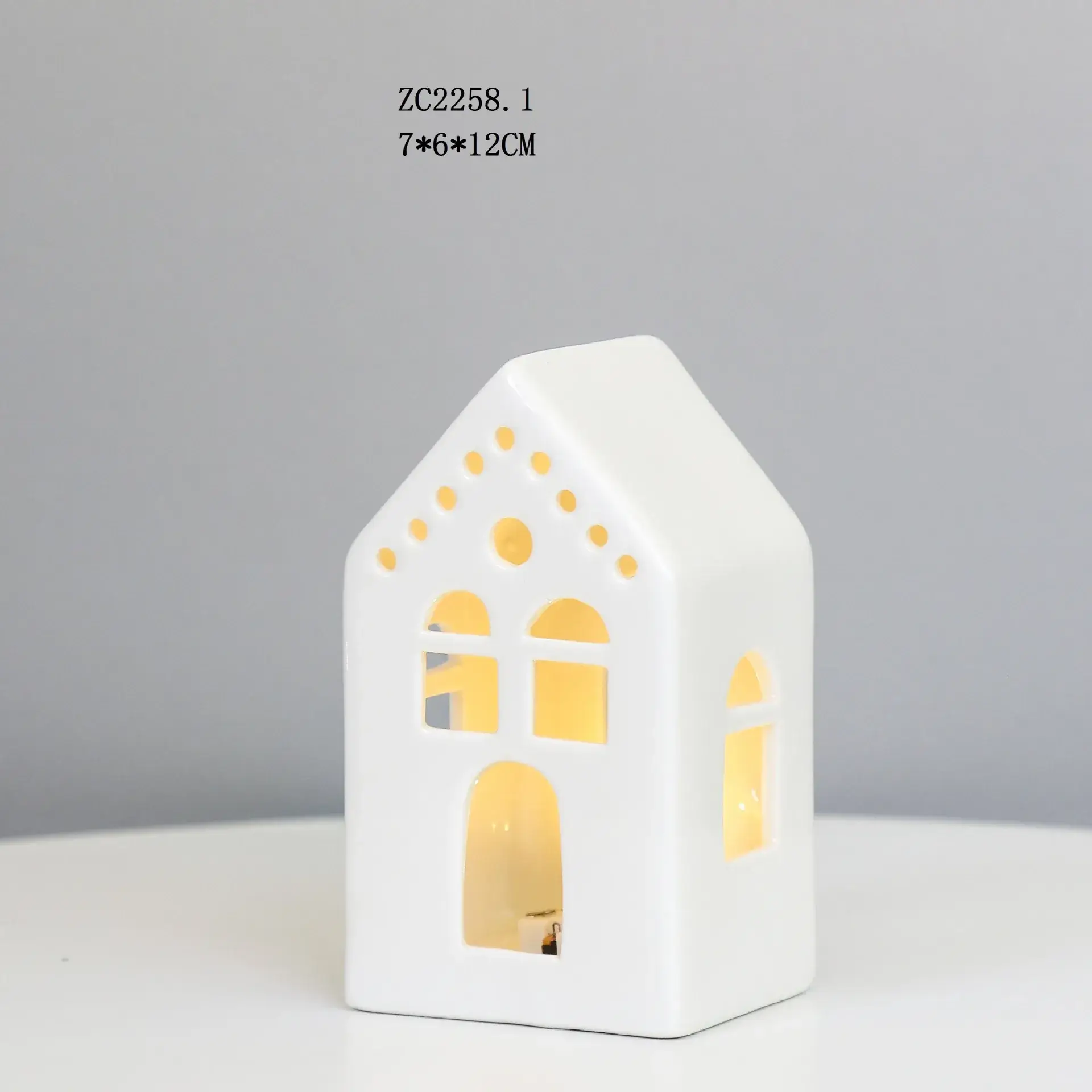 White Ceramic Led House Night Light Decor - Image 8