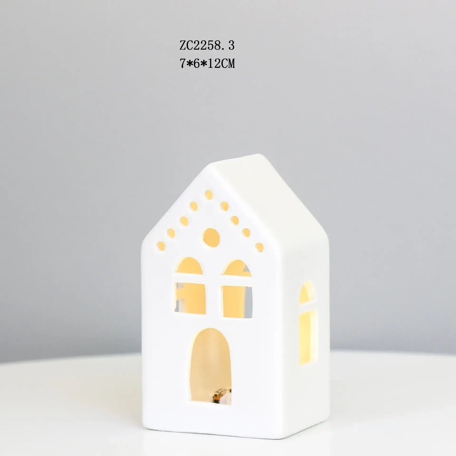 White Ceramic Led House Night Light Decor - Image 9
