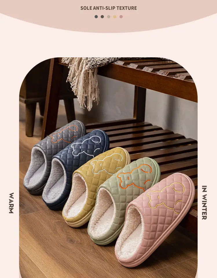 Women's Waterproof Cotton Slippers Autumn Winter Warm Anti-slip — feature 11