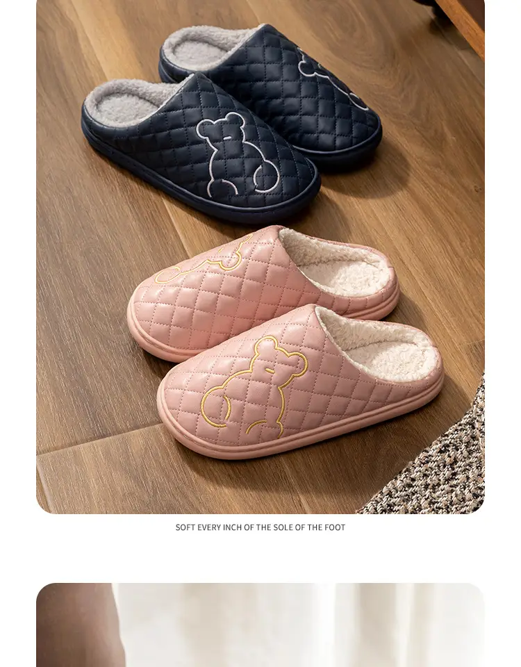 Women's Waterproof Cotton Slippers Autumn Winter Warm Anti-slip — feature 18