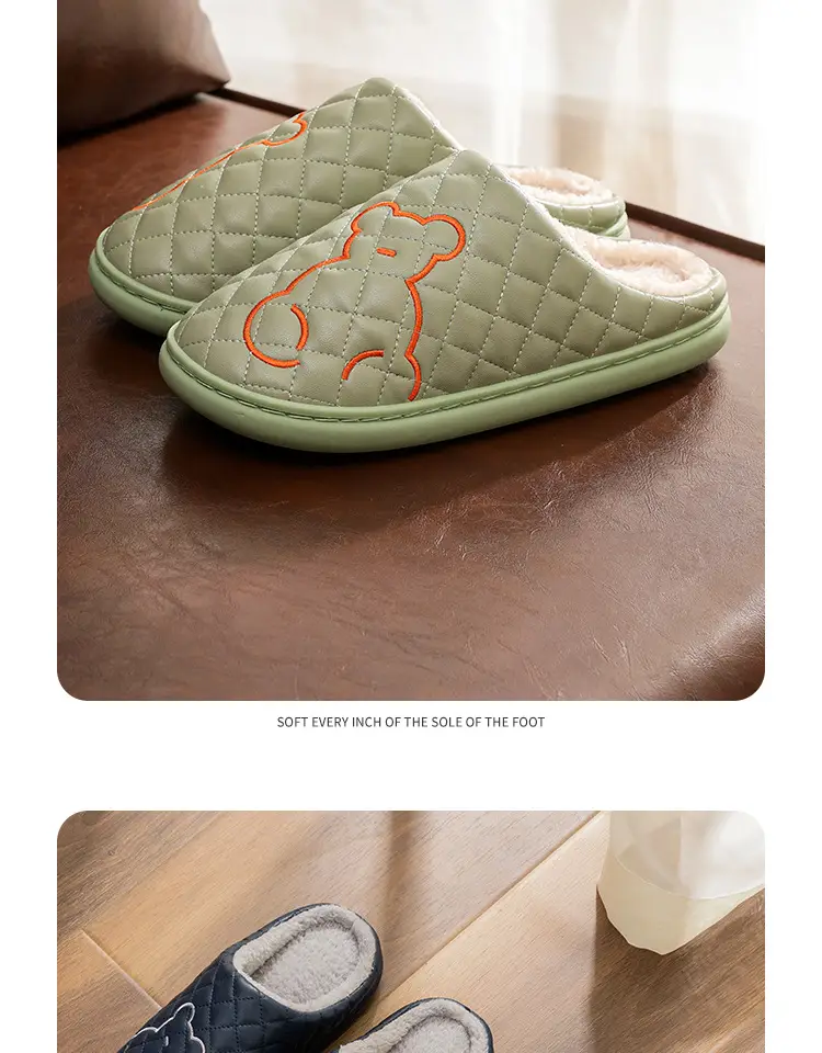 Women's Waterproof Cotton Slippers Autumn Winter Warm Anti-slip — feature 19