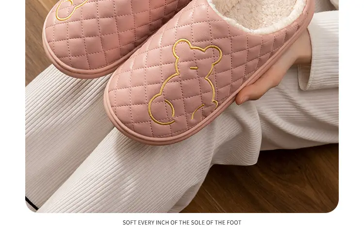Women's Waterproof Cotton Slippers Autumn Winter Warm Anti-slip — feature 21