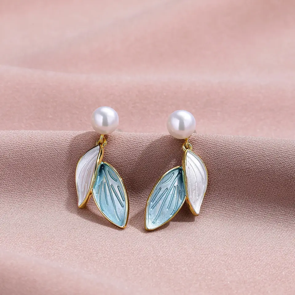 Freshwater Pearl Leaf Earrings for Women — feature 14