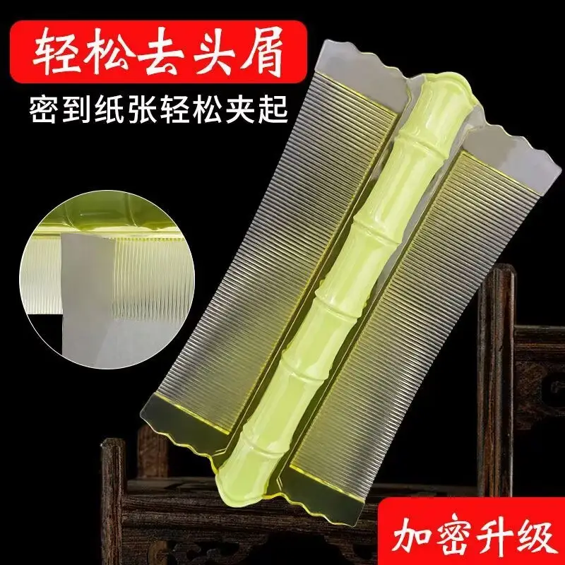 Anti-Dandruff Fan Comb Green Black Match Pack - Image 3
