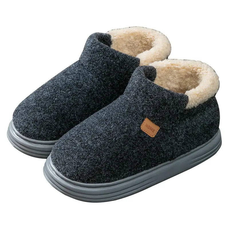 Large Size Cotton Slippers for Men 2026 New Autumn and Winter Indoor Home Use Thick-Soled Non-Slip Plush Warm Cotton Slippers - Image 10