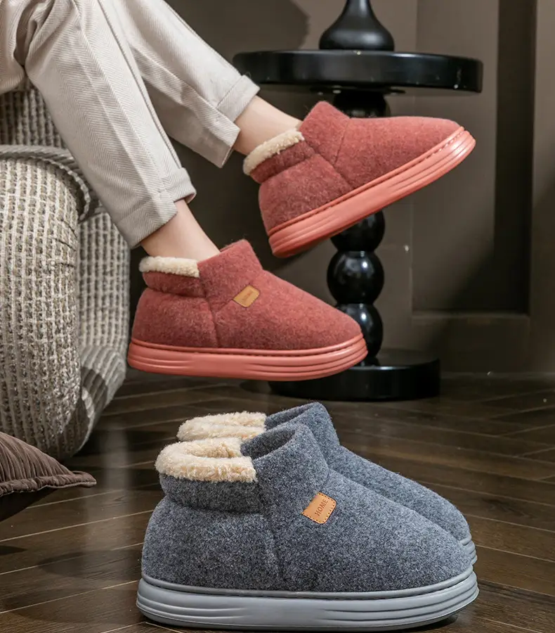 Large Size Cotton Slippers for Men 2026 New Autumn and Winter Indoor Home Use Thick-Soled Non-Slip Plush Warm Cotton Slippers — feature 20