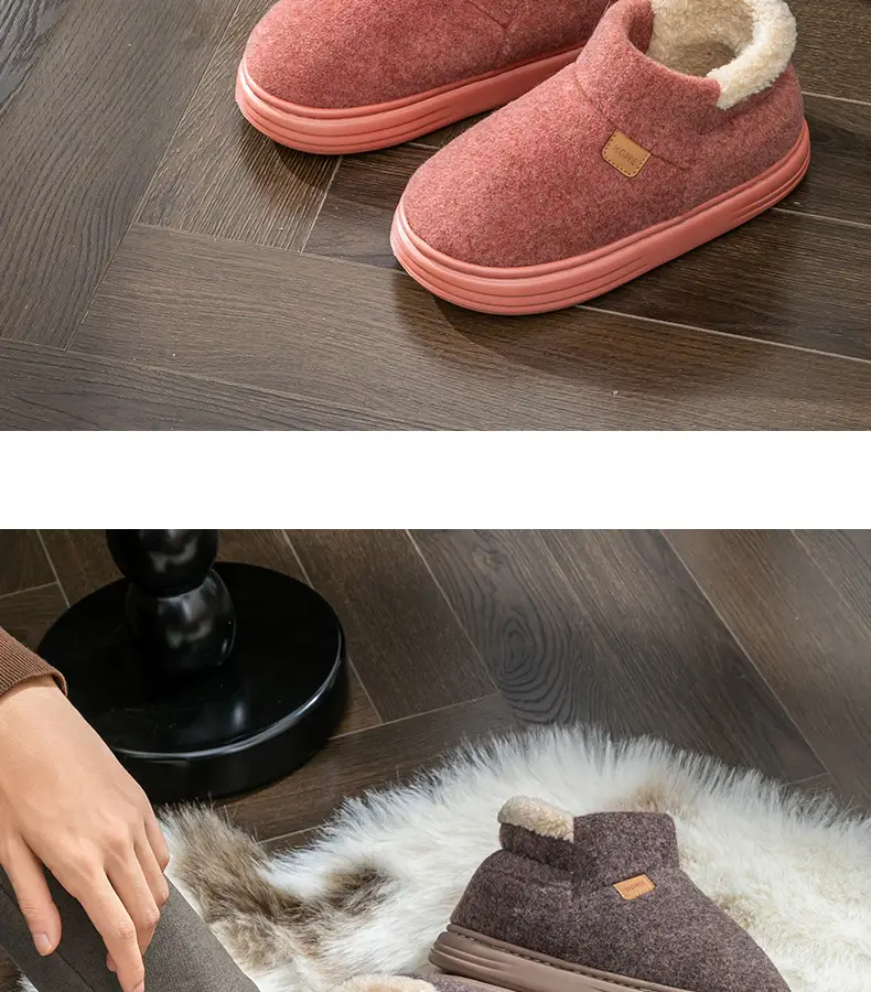 Large Size Cotton Slippers for Men 2026 New Autumn and Winter Indoor Home Use Thick-Soled Non-Slip Plush Warm Cotton Slippers — feature 22