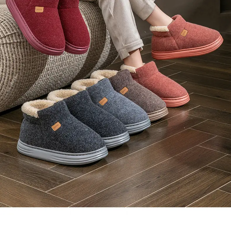 Large Size Cotton Slippers for Men 2026 New Autumn and Winter Indoor Home Use Thick-Soled Non-Slip Plush Warm Cotton Slippers — feature 25