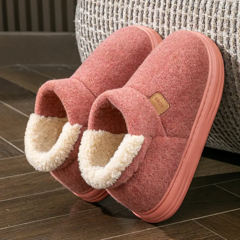 Large Size Cotton Slippers for Men 2026 New Autumn and Winter Indoor Home Use Thick-Soled Non-Slip Plush Warm Cotton Slippers - Image 4