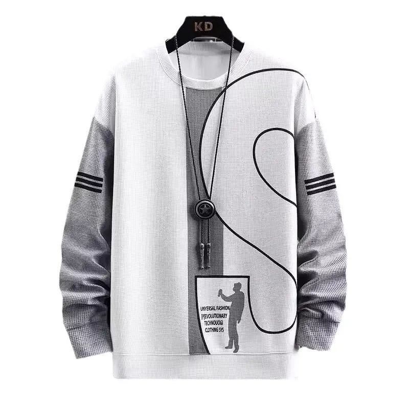 Men Waffle Track Suit Grey Black Plus Size Casual Sports