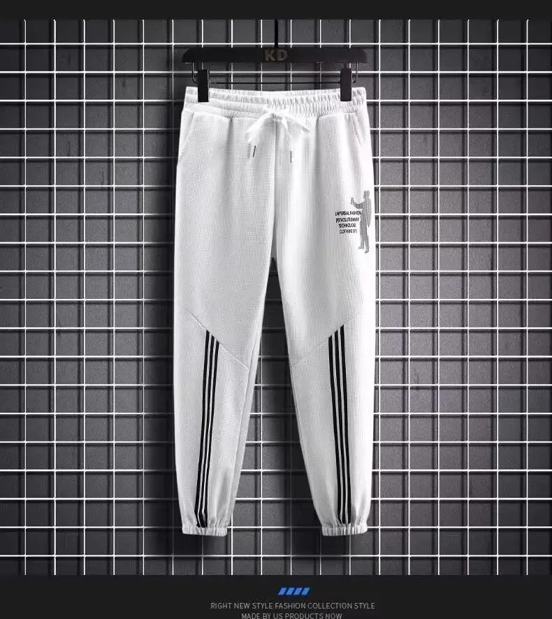 Men Waffle Track Suit Grey Black Plus Size Casual Sports — feature 10