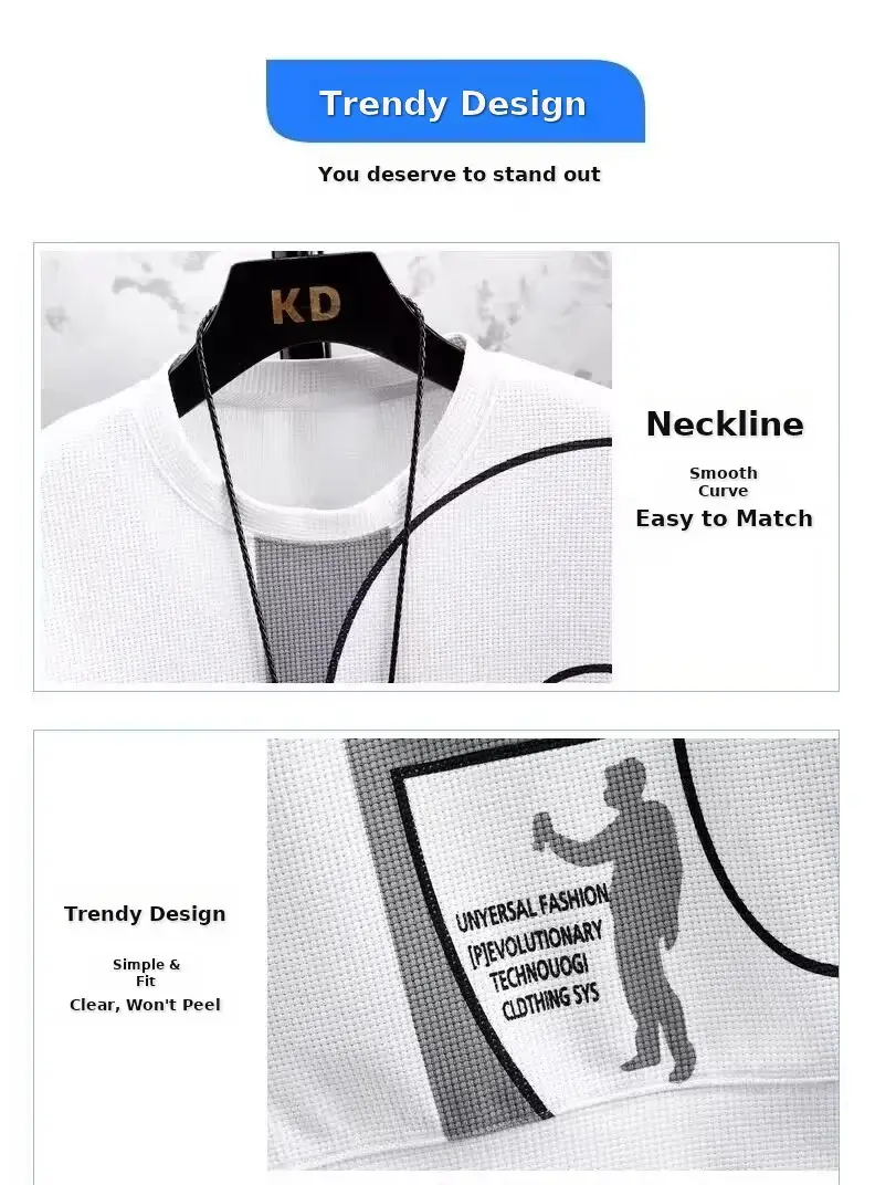 Men Waffle Track Suit Grey Black Plus Size Casual Sports — feature 12