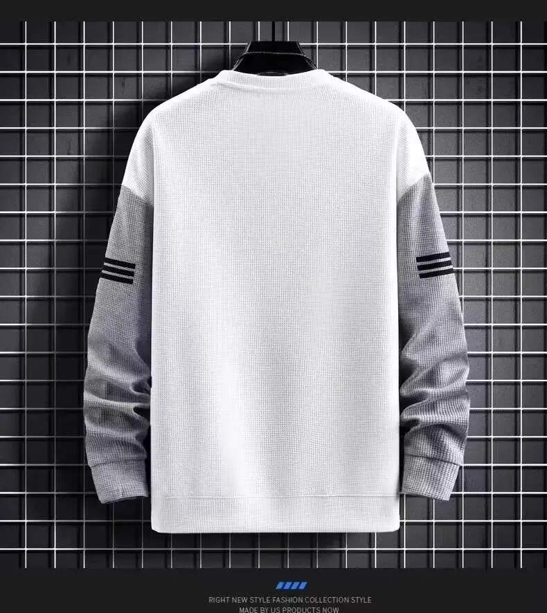 Men Waffle Track Suit Grey Black Plus Size Casual Sports — feature 17