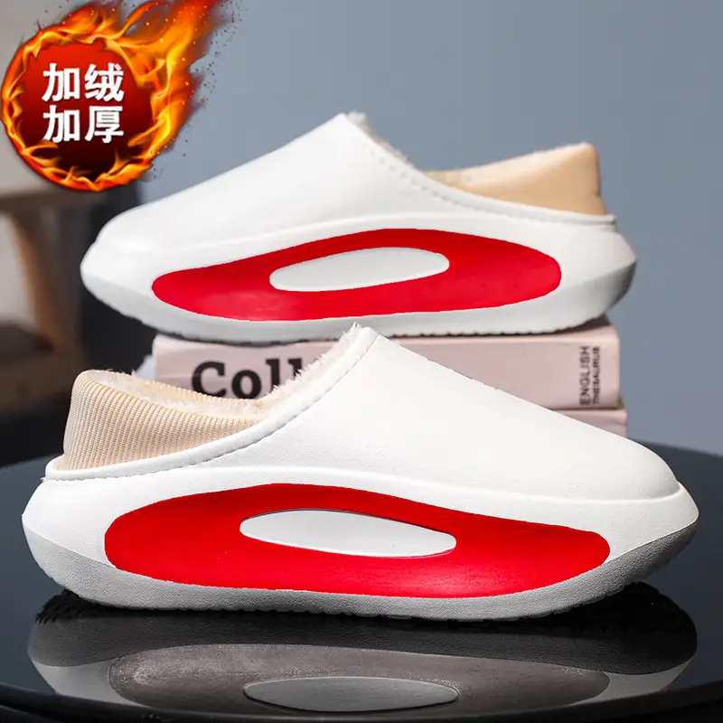 Cotton slippers men's cross-border new fashion casual winter fleece-lined warm cotton shoes slip-on indoor couple slippers