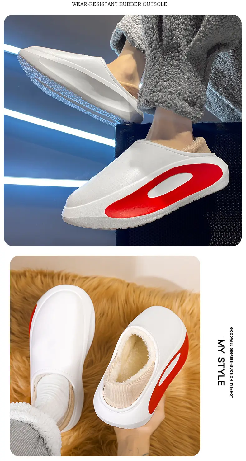 Cotton slippers men's cross-border new fashion casual winter fleece-lined warm cotton shoes slip-on indoor couple slippers — feature 12