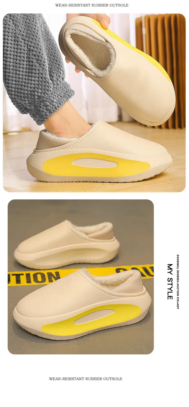 Cotton slippers men's cross-border new fashion casual winter fleece-lined warm cotton shoes slip-on indoor couple slippers — feature 16