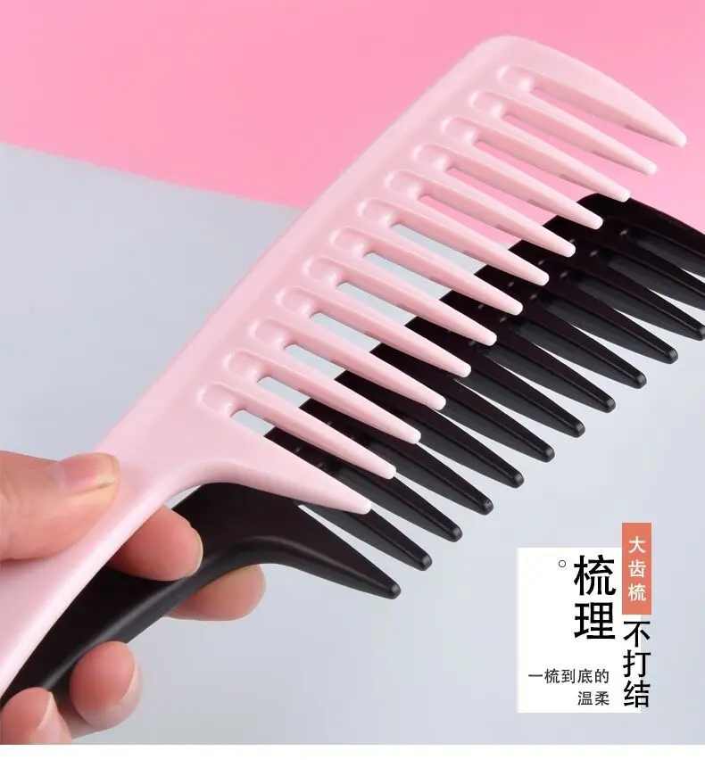 Blue Plastic Wide Tooth Hair Comb for Women - Image 9