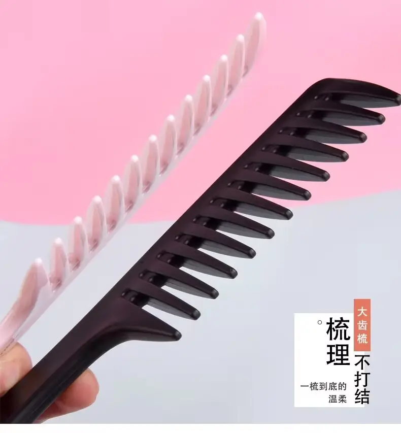 Blue Plastic Wide Tooth Hair Comb for Women — feature 8