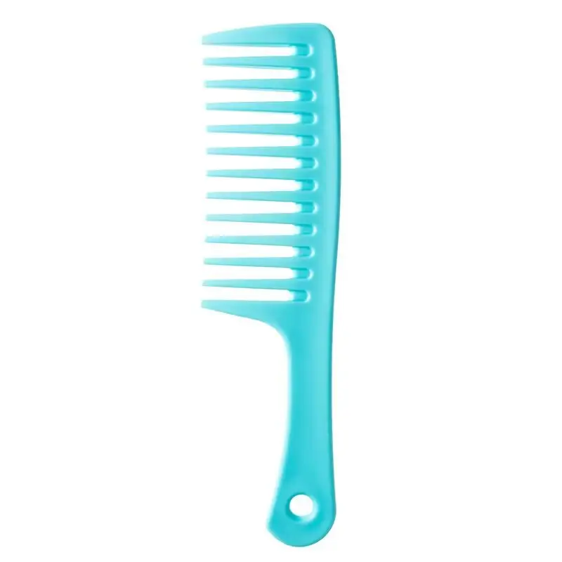 Blue Plastic Wide Tooth Hair Comb for Women - Image 2