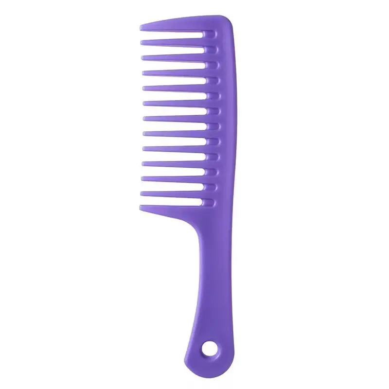 Blue Plastic Wide Tooth Hair Comb for Women - Image 3