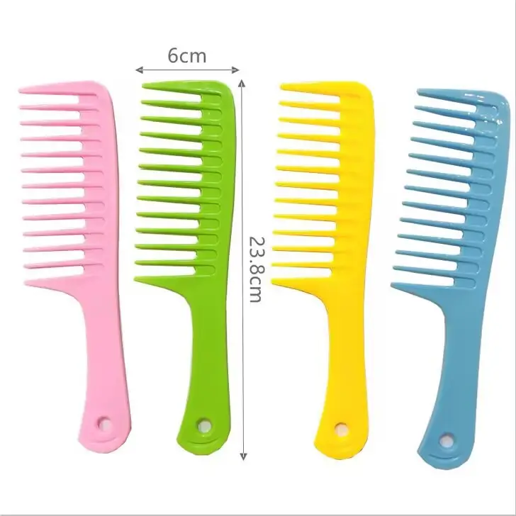 Blue Plastic Wide Tooth Hair Comb for Women - Image 6