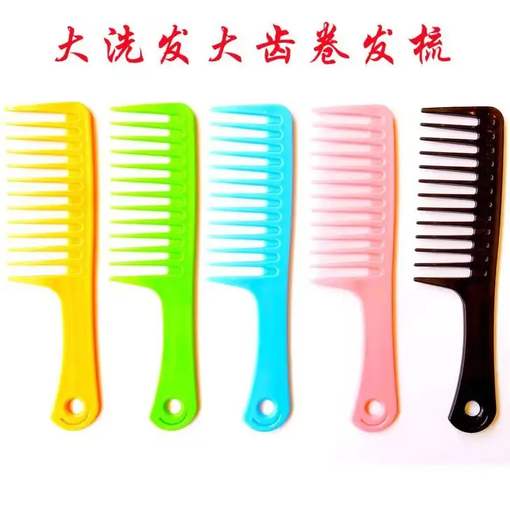 Blue Plastic Wide Tooth Hair Comb for Women - Image 7