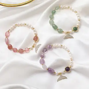 14K Gold Pearl Bracelet for Women Elegant Gentle Purple Freshwater Pearl — feature 17