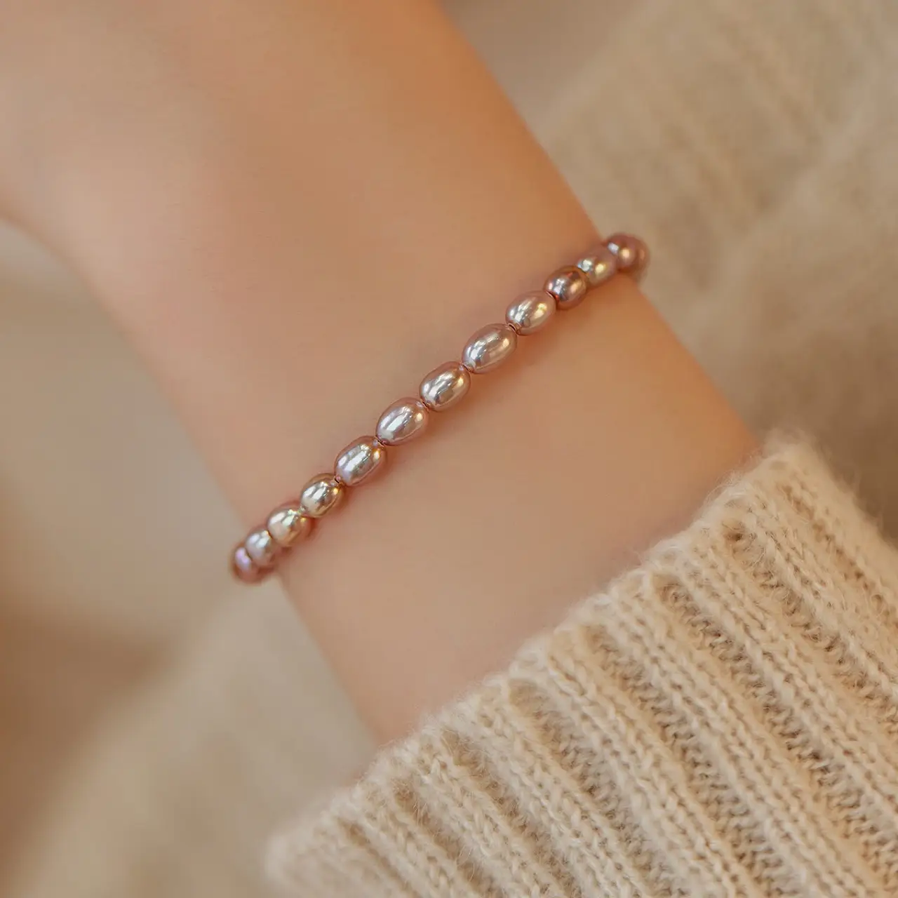 14K Gold Pearl Bracelet for Women Elegant Gentle Purple Freshwater Pearl — feature 30