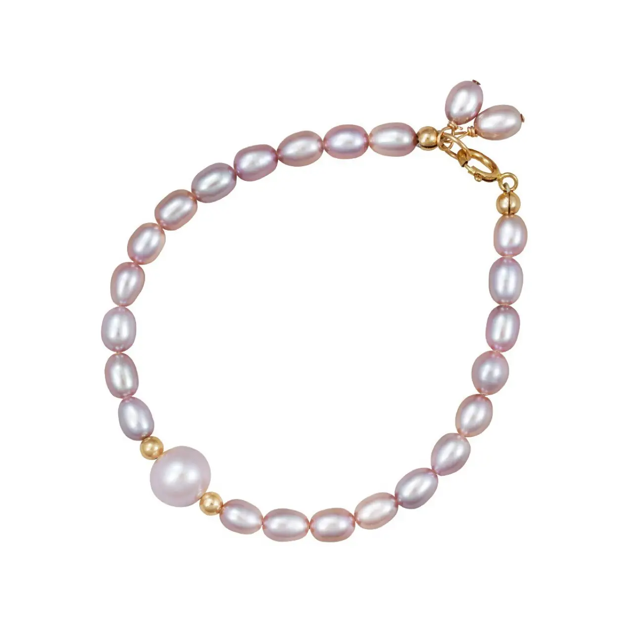 14K Gold Pearl Bracelet for Women Elegant Gentle Purple Freshwater Pearl — feature 31