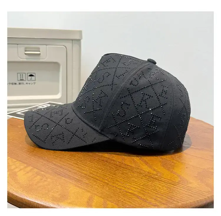 Women's Brown Rhinestone Baseball Cap Spring Summer — feature 13