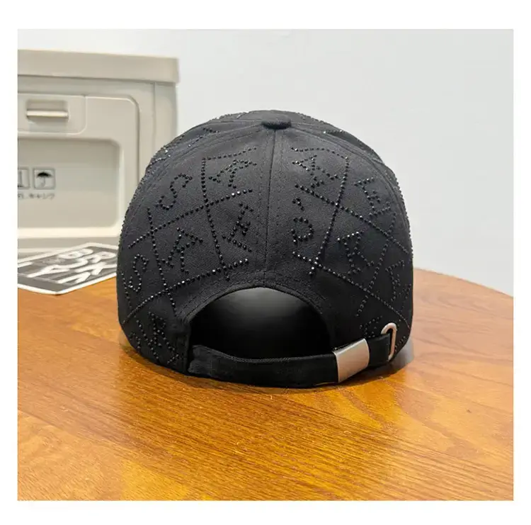 Women's Brown Rhinestone Baseball Cap Spring Summer — feature 14