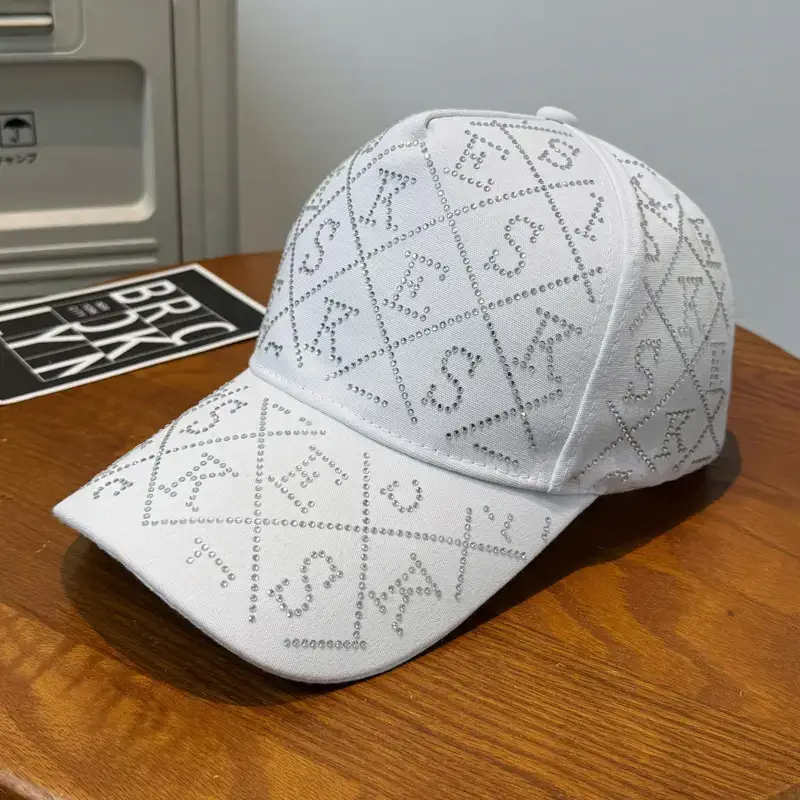 Women's Brown Rhinestone Baseball Cap Spring Summer
