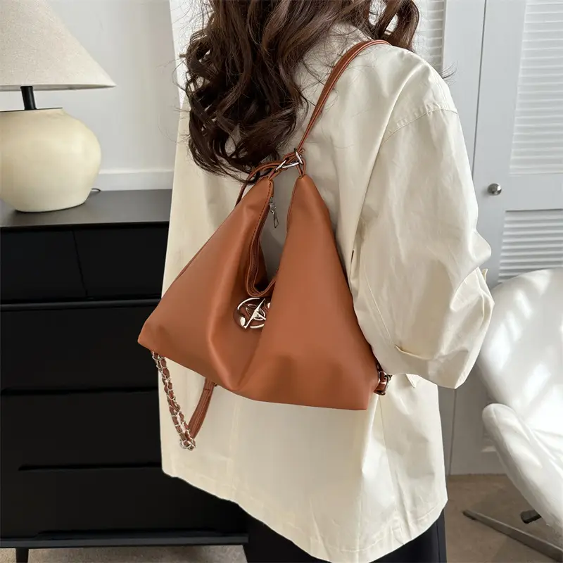 Women's Silver Shoulder Bag with Button Front 2023 Winter — feature 14
