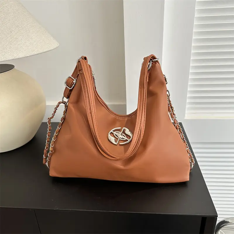 Women's Silver Shoulder Bag with Button Front 2023 Winter — feature 26