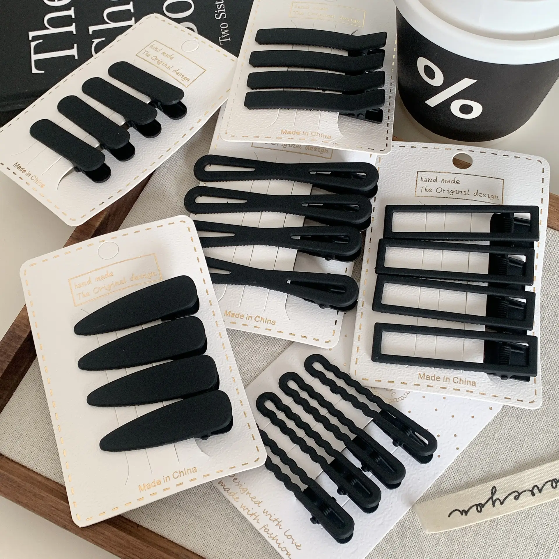 Black Metal Hairpins for Women's Headwear Clips